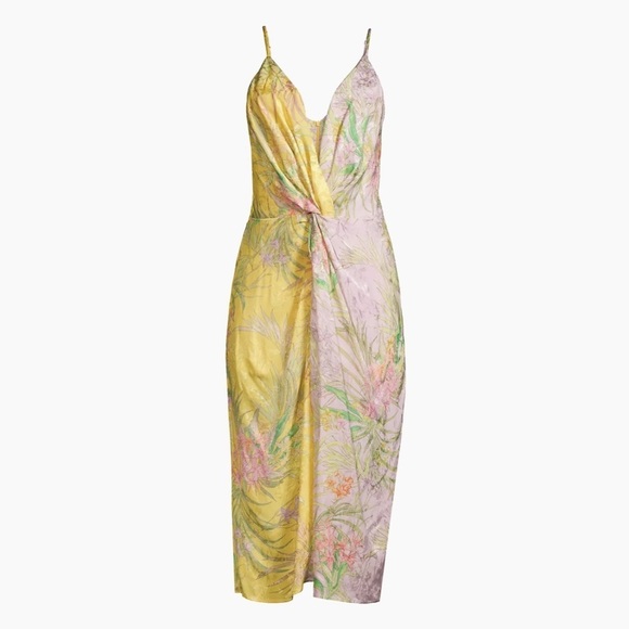 Anthropologie Delfi Collective Frankie Knotted Plunge Neck Midi Dress size large - Picture 3 of 14